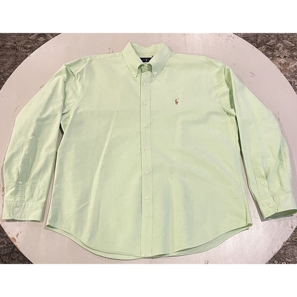 Ralph Lauren Polo Shirt Mens Extra Large Green Long Sleeve Button Down - Picture 1 of 10